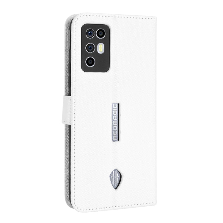 For ZTE Nubia Red Magic 6R Diamond Texture Leather Phone Case(White) - ZTE Cases by PMC TechLife | Online Shopping South Africa | PMC TechLife