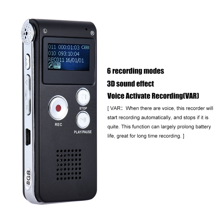 SK-012 32GB USB Dictaphone Digital Audio Voice Recorder with WAV MP3 Player VAR Function(Black) - Other Style by PMC Jewellery | Online Shopping South Africa | PMC Jewellery | Buy Now Pay Later Mobicred