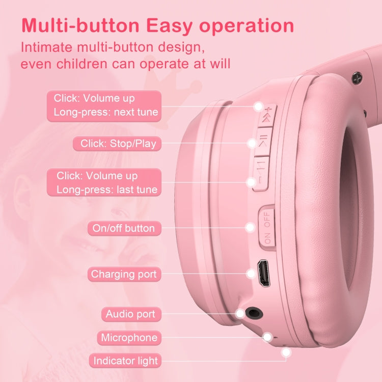 ONIKUMA B90 RGB Lighting Wireless Bluetooth Headphone (Pink) - Multimedia Headset by ONIKUMA | Online Shopping South Africa | PMC Jewellery | Buy Now Pay Later Mobicred