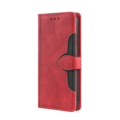 For Doogee N40 Pro Skin Feel Straw Hat Magnetic Buckle Leather Phone Case(Red) - Doogee Cases by PMC Jewellery | Online Shopping South Africa | PMC Jewellery | Buy Now Pay Later Mobicred