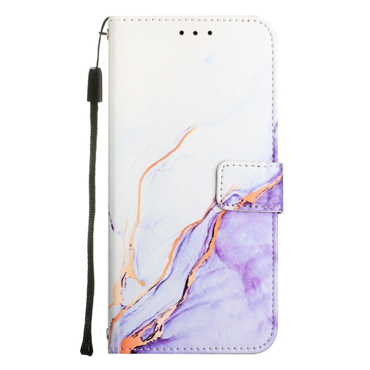 For Xiaomi Redmi Note 9S / Note 9 Pro / Note 9 Pro Max PT003 Marble Pattern Flip Leather Phone Case(White Purple LS006) - Xiaomi Cases by PMC Jewellery | Online Shopping South Africa | PMC Jewellery | Buy Now Pay Later Mobicred