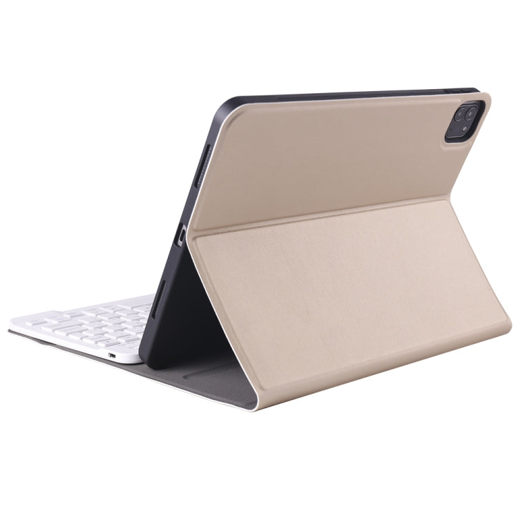 A11B Lambskin Texture Ultra-thin Bluetooth Keyboard Leather Case with Pen Holder For iPad Air 5 2022 / Air 4 2020 10.9 & Pro 11 inch 2021 / 2020 / 2018(Gold) - Universal by PMC Jewellery | Online Shopping South Africa | PMC Jewellery