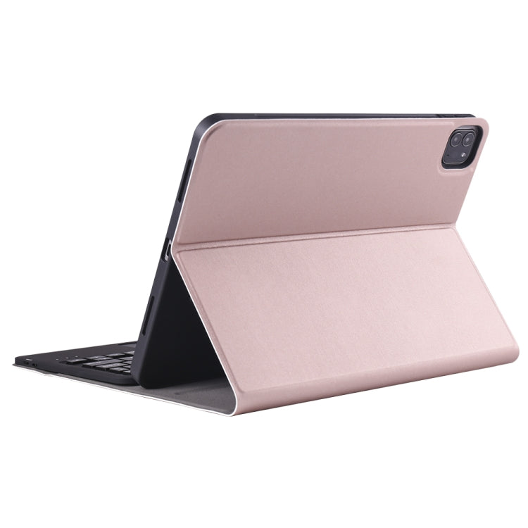 A11B-A Lambskin Texture Ultra-thin Bluetooth Keyboard Leather Case with Pen Holder & Touchpad For iPad Air 5 2022 / Air 4 2020 10.9 & Pro 11 inch 2021 / 2020 / 2018(Rose Gold) - Universal by PMC Jewellery | Online Shopping South Africa | PMC Jewellery