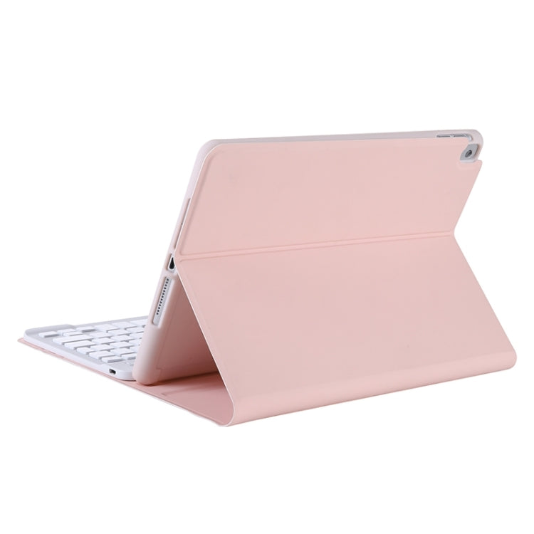 T098B Candy Color Skin Feel Texture Bluetooth Keyboard Leather Case with Pen Holder For iPad Air 4 10.9 2020 / Air 5 10.9 2022 (Pink) - For iPad Air by PMC Jewellery | Online Shopping South Africa | PMC Jewellery