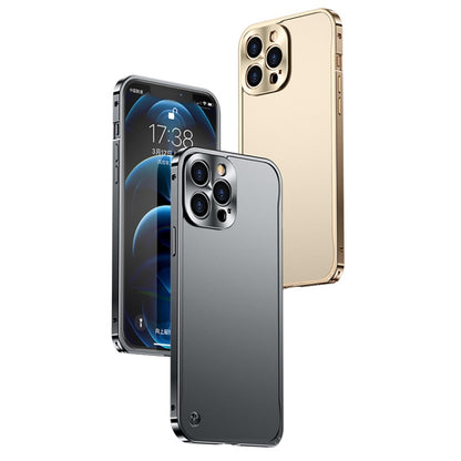 For iPhone 12 mini Metal Frame Frosted Case (Gold) - iPhone 12 mini Cases by PMC Jewellery | Online Shopping South Africa | PMC Jewellery | Buy Now Pay Later Mobicred