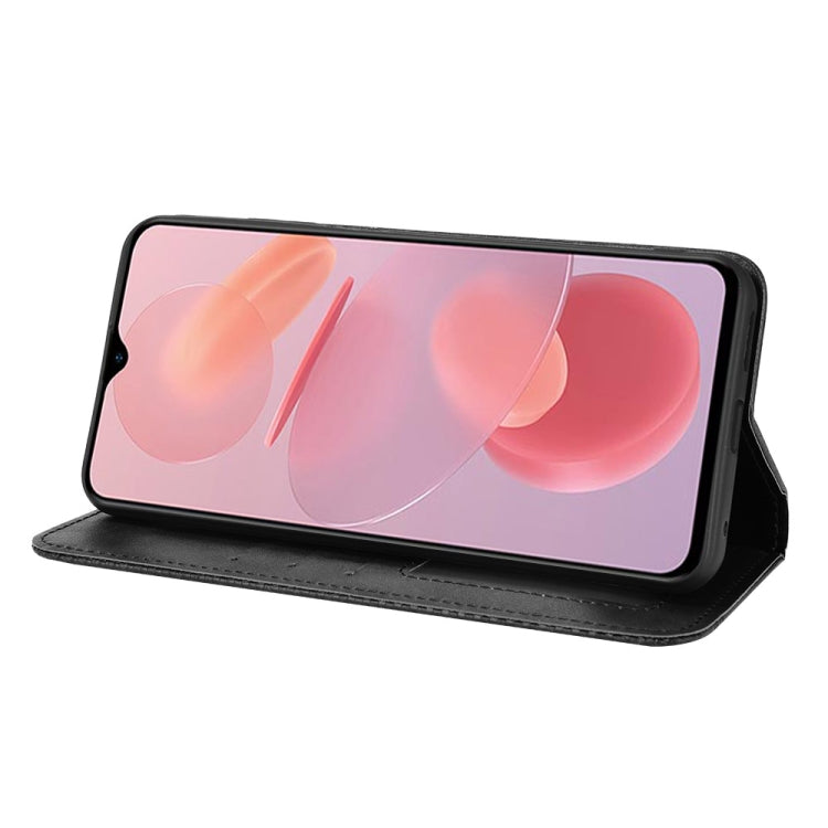 For Ulefone Note 12P Magnetic Buckle Retro Texture Leather Phone Case(Black) - Ulefone Cases by PMC Jewellery | Online Shopping South Africa | PMC Jewellery | Buy Now Pay Later Mobicred