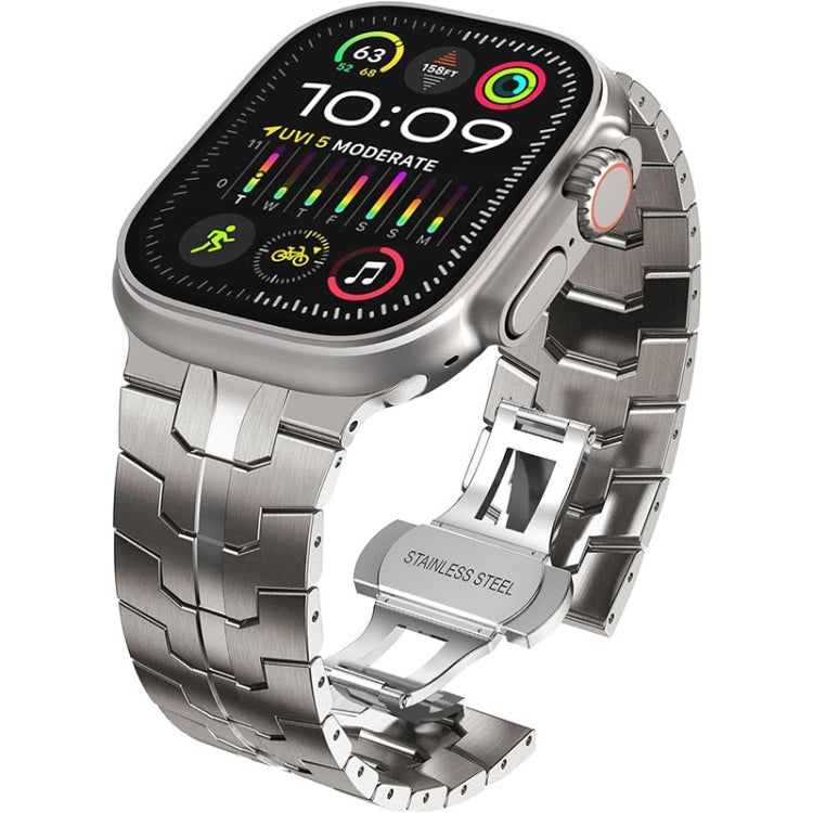 Steel Watch Band For Apple Watch Ultra 49mm&Watch Ultra 2 49mm / Series 9&8&7 45mm / SE 3&SE 2&6&SE&5&4 44mm / 3&2&1 42mm(Titanium) - Watch Bands by PMC Jewellery | Online Shopping South Africa | PMC Jewellery