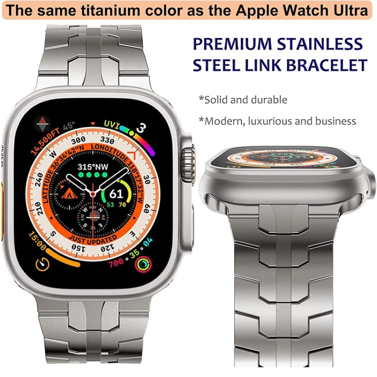 Steel Watch Band For Apple Watch Ultra 49mm&Watch Ultra 2 49mm / Series 9&8&7 45mm / SE 3&SE 2&6&SE&5&4 44mm / 3&2&1 42mm(Titanium) - Watch Bands by PMC Jewellery | Online Shopping South Africa | PMC Jewellery