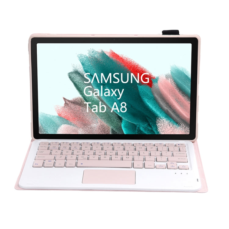 A08-A Candy Color Bluetooth Keyboard Leather Case with Touchpad For Samsung Galaxy Tab A8 2021 SM-X205 / SM-X200(Pink) - Samsung Keyboard by PMC Jewellery | Online Shopping South Africa | PMC Jewellery