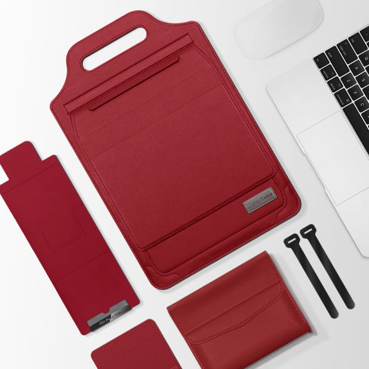 12 inch Multifunctional Mouse Pad Stand Handheld Laptop Bag(Red) - 12.1 inch by PMC Jewellery | Online Shopping South Africa | PMC Jewellery | Buy Now Pay Later Mobicred