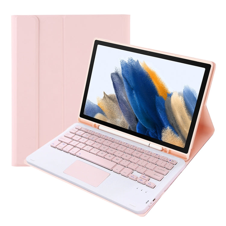 A08B-A Candy Color Bluetooth Keyboard Leather Case with Pen Slot & Touchpad For Samsung Galaxy Tab A8 2021 SM-X205 / SM-X200(Pink) - Samsung Keyboard by PMC TechLife | Online Shopping South Africa | PMC TechLife