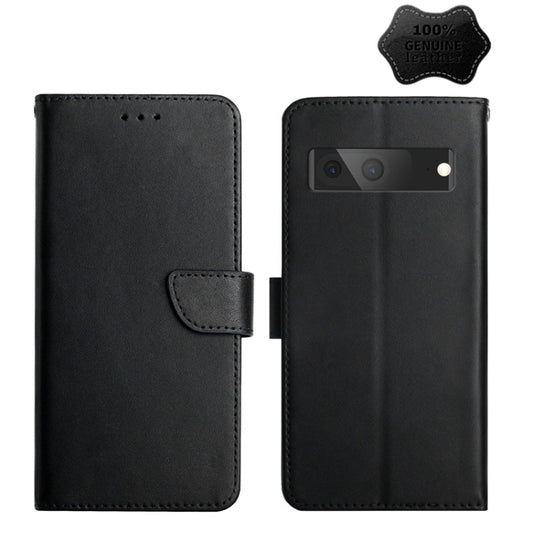 For Google Pixel 7 Genuine Leather Fingerprint-proof Horizontal Flip Phone Case(Black) - Google Cases by PMC Jewellery | Online Shopping South Africa | PMC Jewellery | Buy Now Pay Later Mobicred