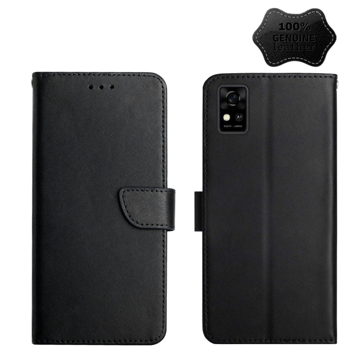 For ZTE Blade A31 Genuine Leather Fingerprint-proof Horizontal Flip Phone Case(Black) - ZTE Cases by PMC TechLife | Online Shopping South Africa | PMC TechLife | Buy Now Pay Later Mobicred