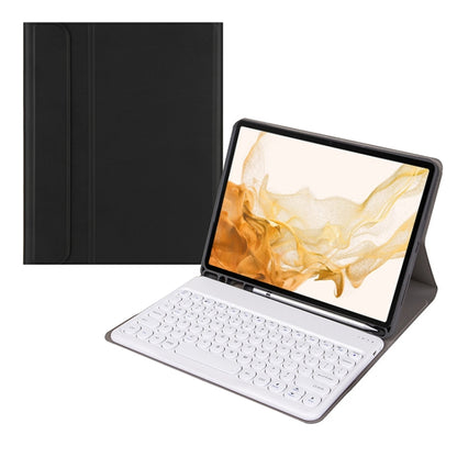 +X3 Universal Candy Color Round Keys Bluetooth Keyboard Leather Case(Black + White) - Universal Keyboard by PMC Jewellery | Online Shopping South Africa | PMC Jewellery