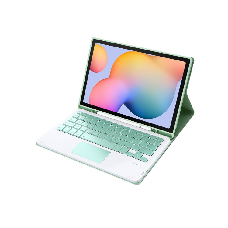 A610B-A Candy Color Bluetooth Keyboard Leather Case with Pen Slot & Touchpad For Samsung Galaxy Tab S6 Lite 10.4 inch SM-P610 / SM-P615(Light Green) - Samsung Keyboard by PMC Jewellery | Online Shopping South Africa | PMC Jewellery