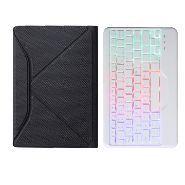 B0N5S Backlight Diamond Texture Bluetooth Keyboard Leather Case with Triangle Back Support For Xiaomi Pad 5 / 5 Pro(Black + White) - Others Keyboard by PMC Jewellery | Online Shopping South Africa | PMC Jewellery