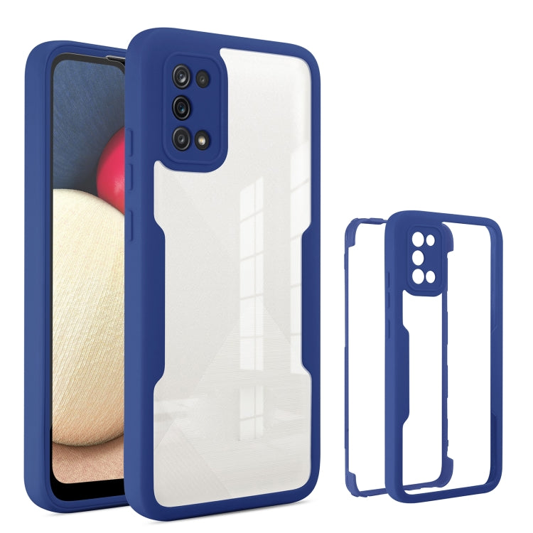 For Samsung Galaxy A02s Acrylic + TPU 360 Degrees Full Coverage Phone Case(Blue) - Galaxy Phone Cases by PMC Jewellery | Online Shopping South Africa | PMC Jewellery