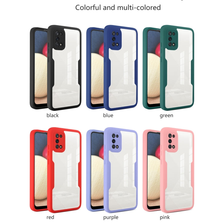 For Samsung Galaxy A02s Acrylic + TPU 360 Degrees Full Coverage Phone Case(Blue) - Galaxy Phone Cases by PMC Jewellery | Online Shopping South Africa | PMC Jewellery