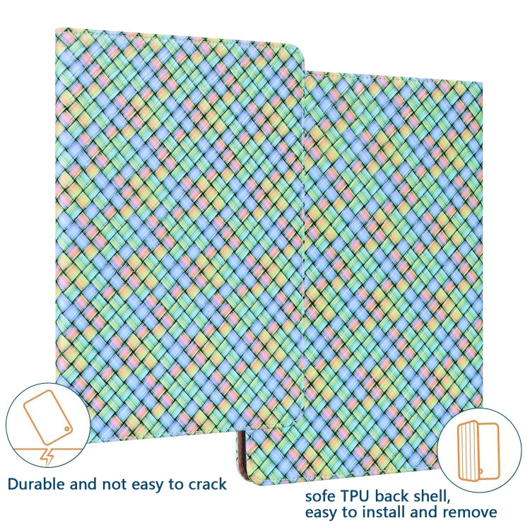 For Lenovo Tab M10 Plus 10.6 3rd Gen. Color Weave Leather Tablet Case with Holder(Rainbow) - Lenovo by PMC TechLife | Online Shopping South Africa | PMC TechLife | Buy Now Pay Later Mobicred
