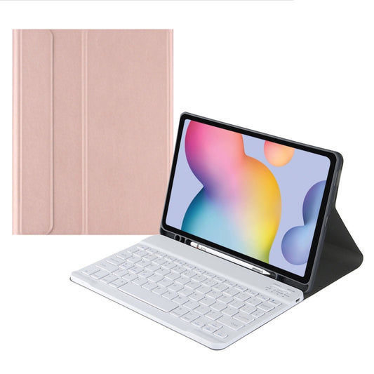 Square Cap Bluetooth Keyboard Leather Case with Pen Slot for Samsung Galaxy Tab S6 Lite(Rose Gold) - Samsung Keyboard by PMC Jewellery | Online Shopping South Africa | PMC Jewellery