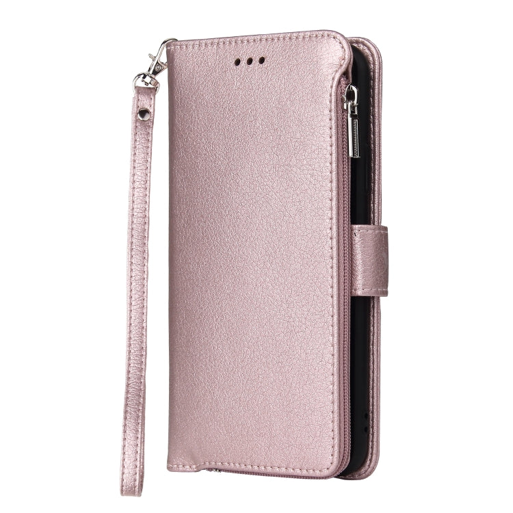 For Huawei Nova 5i Pro / Mate 30 Lite Microfiber Zipper Horizontal Flip Leather Case(Rose Gold) - Huawei Cases by PMC TechLife | Online Shopping South Africa | PMC TechLife | Buy Now Pay Later Mobicred