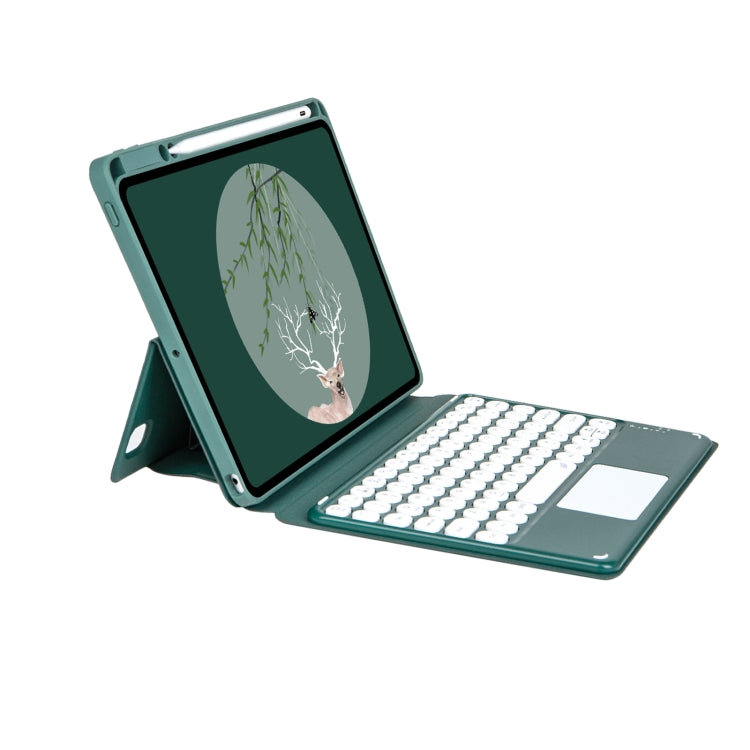 Bluetooth Keyboard Leather Case with Touchpad & Rotatable Bottom Case For iPad 10.2 2021 & 2020 & 2019 / Air 2019 / Pro 10.5 inch(Dark Night Green) - Universal by PMC Jewellery | Online Shopping South Africa | PMC Jewellery