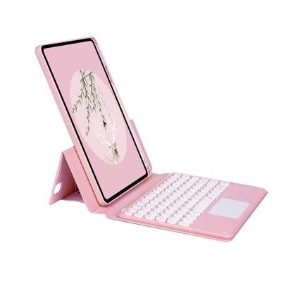 Bluetooth Keyboard Leather Case with Touchpad & Rotatable Bottom Case For iPad 10.2 2021 & 2020 & 2019 / Air 2019 / Pro 10.5 inch(Light Pink) - Universal by PMC Jewellery | Online Shopping South Africa | PMC Jewellery