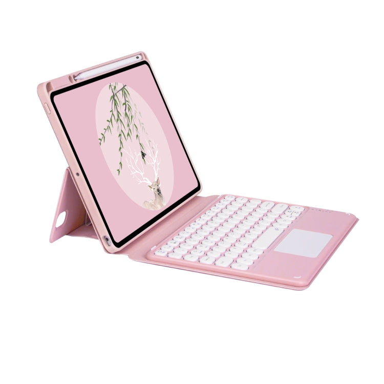 Bluetooth Keyboard Leather Case with Touchpad & Rotatable Bottom Case For iPad 10.2 2021 & 2020 & 2019 / Air 2019 / Pro 10.5 inch(Light Pink) - Universal by PMC Jewellery | Online Shopping South Africa | PMC Jewellery