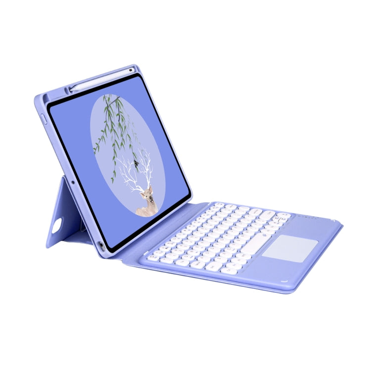 Bluetooth Keyboard Leather Case with Touchpad & Rotatable Bottom Case For iPad 10.2 2021 & 2020 & 2019 / Air 2019 / Pro 10.5 inch(Light Purple) - Universal by PMC Jewellery | Online Shopping South Africa | PMC Jewellery