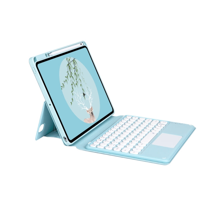 Bluetooth Keyboard Leather Case with Touchpad & Rotatable Bottom Case For iPad 10.2 2021 & 2020 & 2019 / Air 2019 / Pro 10.5 inch(Sky Blue) - Universal by PMC Jewellery | Online Shopping South Africa | PMC Jewellery