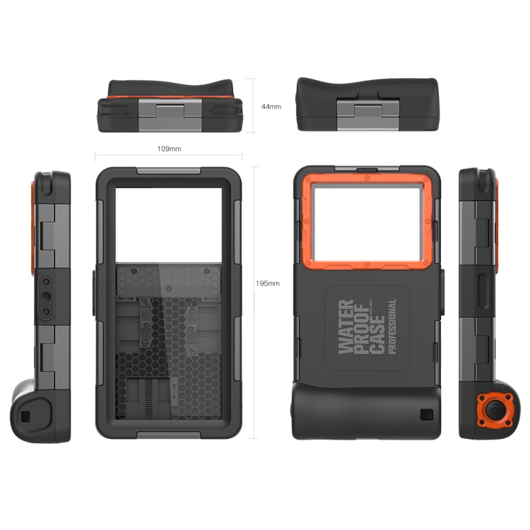 RedPepper 2nd Generation Diving Waterproof Protective Case, Waterproof depth: 15m(Black + Orange) - free shipping - PMC Jewellery - Order now!