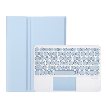 YA08B-A Candy Color Skin Feel Texture Round Keycap Bluetooth Keyboard Leather Case with Touchpad For Samsung Galaxy Tab A8 10.5 2021 SM-X200 / SM-X205(White Ice) - Samsung Keyboard by PMC Jewellery | Online Shopping South Africa | PMC Jewellery