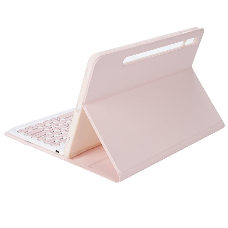 YA610B Candy Color Skin Feel Texture Round Keycap Bluetooth Keyboard Leather Case For Samsung Galaxy Tab S6 Lite 10.4 inch SM-P610 / SM-P615(Pink) - Samsung Keyboard by PMC Jewellery | Online Shopping South Africa | PMC Jewellery