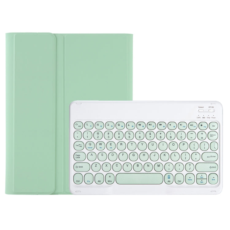 YA08B Candy Color Skin Feel Texture Round Keycap Bluetooth Keyboard Leather Case For Samsung Galaxy Tab A8 10.5 2021 SM-X200 / SM-X205(Light Green) - Samsung Keyboard by PMC Jewellery | Online Shopping South Africa | PMC Jewellery