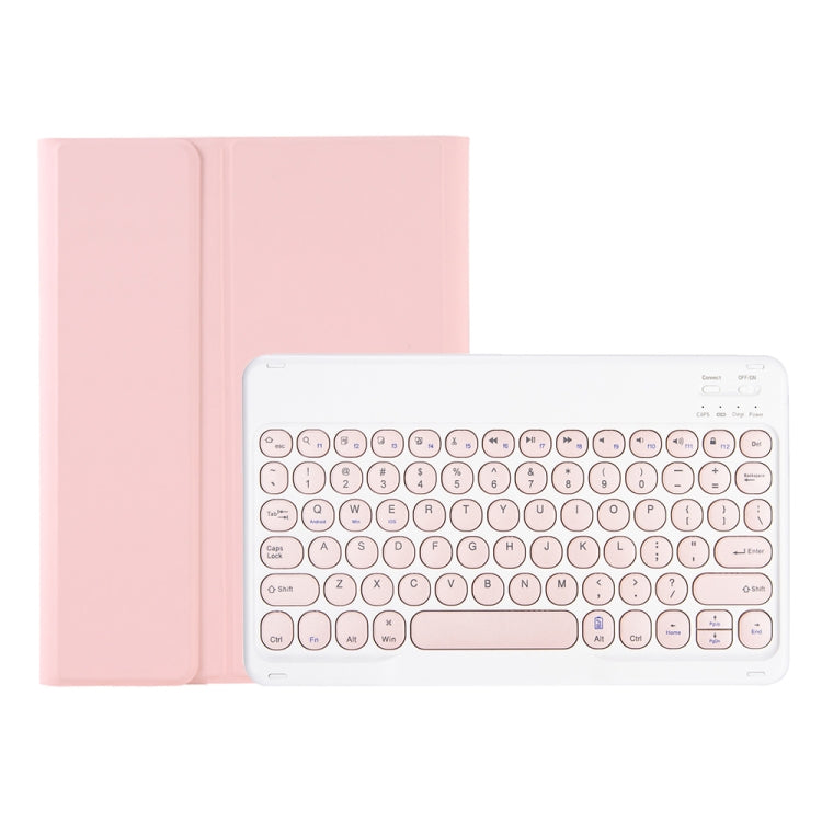 YA700B Candy Color Skin Feel Texture Round Keycap Bluetooth Keyboard Leather Case For Samsung Galaxy Tab S8 11 inch SM-X700 / SM-X706 & S7 11 inch SM-X700 / SM-T875(Pink) - Samsung Keyboard by PMC Jewellery | Online Shopping South Africa | PMC Jewellery