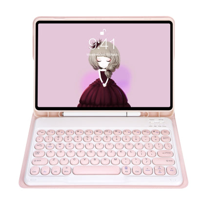 YA700B Candy Color Skin Feel Texture Round Keycap Bluetooth Keyboard Leather Case For Samsung Galaxy Tab S8 11 inch SM-X700 / SM-X706 & S7 11 inch SM-X700 / SM-T875(Pink) - Samsung Keyboard by PMC Jewellery | Online Shopping South Africa | PMC Jewellery