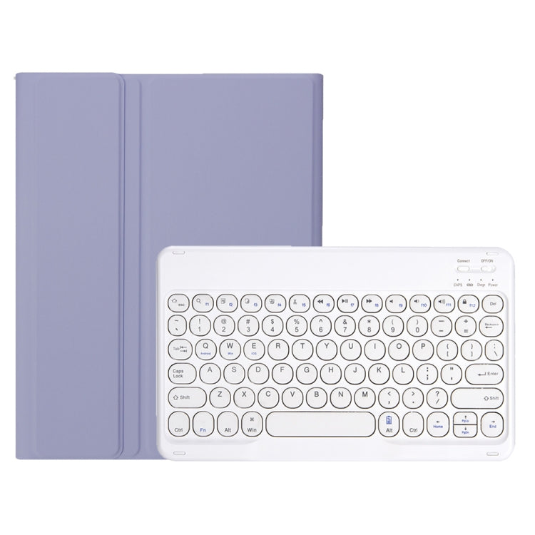 YA700B Candy Color Skin Feel Texture Round Keycap Bluetooth Keyboard Leather Case For Samsung Galaxy Tab S8 11 inch SM-X700 / SM-X706 & S7 11 inch SM-X700 / SM-T875(Purple) - Samsung Keyboard by PMC Jewellery | Online Shopping South Africa | PMC Jewellery | Buy Now Pay Later Mobicred