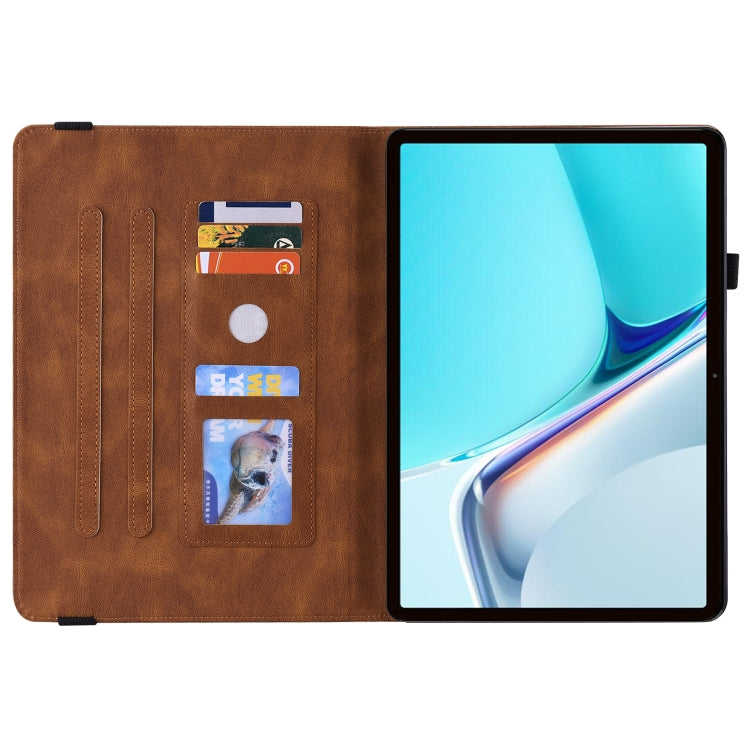 For Huawei MatePad 11 2021 Butterfly Flower Embossed Leather Tablet Case(Brown) - Huawei by PMC TechLife | Online Shopping South Africa | PMC TechLife | Buy Now Pay Later Mobicred