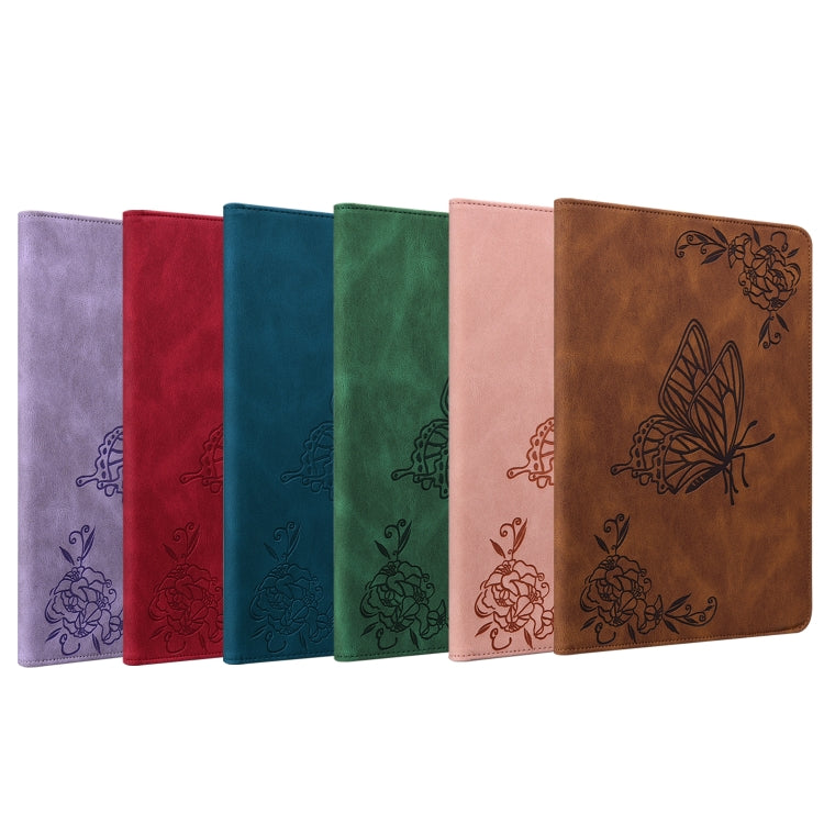 For Huawei MatePad 11 2021 Butterfly Flower Embossed Leather Tablet Case(Brown) - Huawei by PMC TechLife | Online Shopping South Africa | PMC TechLife | Buy Now Pay Later Mobicred