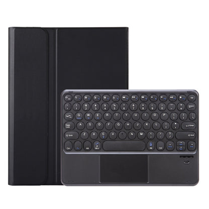 YA700B-A  Lambskin Texture Voltage Round Keycap Bluetooth Keyboard Leather Case with Touchpad For Samsung Galaxy Tab S8 11 inch SM-X700 / SM-X706 & S7 11 inch SM-X700 / SM-T875(Black) - Samsung Keyboard by PMC Jewellery | Online Shopping South Africa | PMC Jewellery