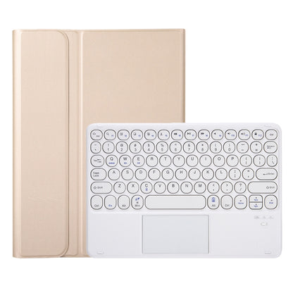 YA700B-A  Lambskin Texture Voltage Round Keycap Bluetooth Keyboard Leather Case with Touchpad For Samsung Galaxy Tab S8 11 inch SM-X700 / SM-X706 & S7 11 inch SM-X700 / SM-T875(Gold) - Samsung Keyboard by PMC Jewellery | Online Shopping South Africa | PMC Jewellery