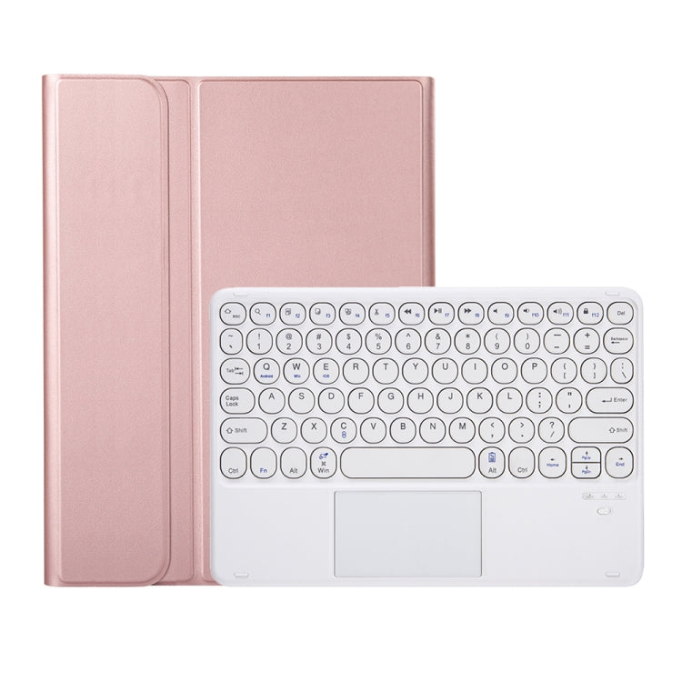 YA700B-A  Lambskin Texture Voltage Round Keycap Bluetooth Keyboard Leather Case with Touchpad For Samsung Galaxy Tab S8 11 inch SM-X700 / SM-X706 & S7 11 inch SM-X700 / SM-T875(Rose Gold) - Samsung Keyboard by PMC Jewellery | Online Shopping South Africa | PMC Jewellery