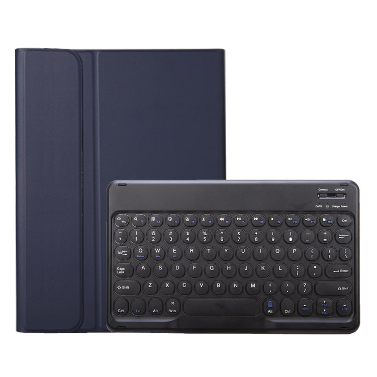 YA08B Lambskin Texture Voltage Round Keycap Bluetooth Keyboard Leather Case For Samsung Galaxy Tab A8 10.5 2021 SM-X200 / SM-X205(Blue) - Samsung Keyboard by PMC Jewellery | Online Shopping South Africa | PMC Jewellery