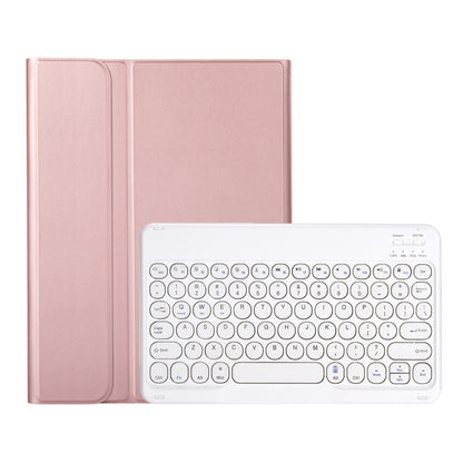 YA700B Lambskin Texture Voltage Round Keycap Bluetooth Keyboard Leather Case For Samsung Galaxy Tab S8 11 inch SM-X700 / SM-X706 & S7 11 inch SM-X700 / SM-T875(Rose Gold) - Samsung Keyboard by PMC Jewellery | Online Shopping South Africa | PMC Jewellery