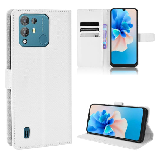 For Blackview A55 Pro Diamond Texture Leather Phone Case(White) - More Brand by PMC Jewellery | Online Shopping South Africa | PMC Jewellery