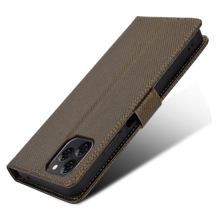 For Blackview A95 Diamond Texture Leather Phone Case(Brown) - More Brand by PMC TechLife | Online Shopping South Africa | PMC TechLife | Buy Now Pay Later Mobicred