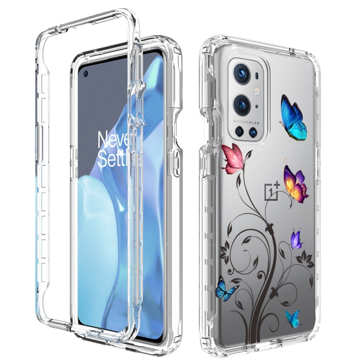 For OnePlus 9 Pro PC+TPU Transparent Painted Phone Case(Tree Butterflies) - OnePlus Cases by PMC Jewellery | Online Shopping South Africa | PMC Jewellery