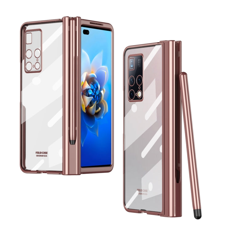 For Huawei Mate X2 Electroplating Hinge Phone Case with Stylus(Pink) - Huawei Cases by PMC TechLife | Online Shopping South Africa | PMC TechLife | Buy Now Pay Later Mobicred