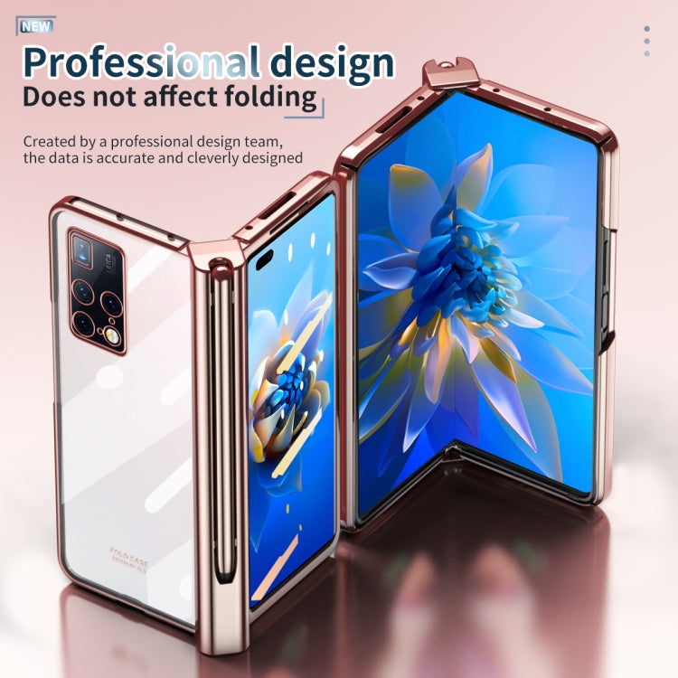 For Huawei Mate X2 Full Body Electroplating Hinge Phone Case with Stylus(Pink) - Huawei Cases by PMC TechLife | Online Shopping South Africa | PMC TechLife | Buy Now Pay Later Mobicred