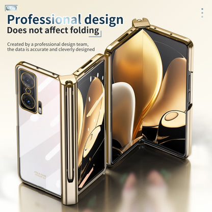 For Honor Magic V Full Body Electroplating Hinge Phone Case with Stylus(Gold) - Honor Cases by PMC Jewellery | Online Shopping South Africa | PMC Jewellery